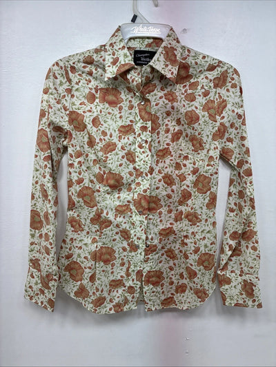 New Women’s Champion Western Floral Long Sleeve Pearl Snap Size 12 MM-46