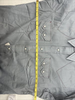 New Men’s Dee-Cee Gray Red Long Sleeve Pearl Snap 16 X 33 Large AA-82