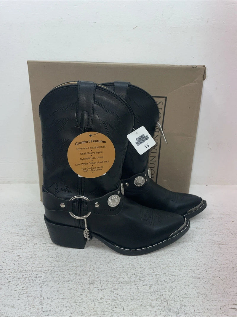 New Kids Black Smoky Mountain Cowboy Boots. 1083 C 1.5 1 1/2 D. 23-102