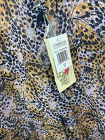 New Women’s Cumberland Purple Yellow Print Long Sleeve Pearl Snap 3XL GG-41