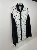 New Women’s Cowboy Threads Black White Long Sleeve Button Up XL II-41