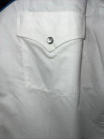 New Mens White ELY Diamond Long Sleeve Pearl Snap Shirt. Large P-56