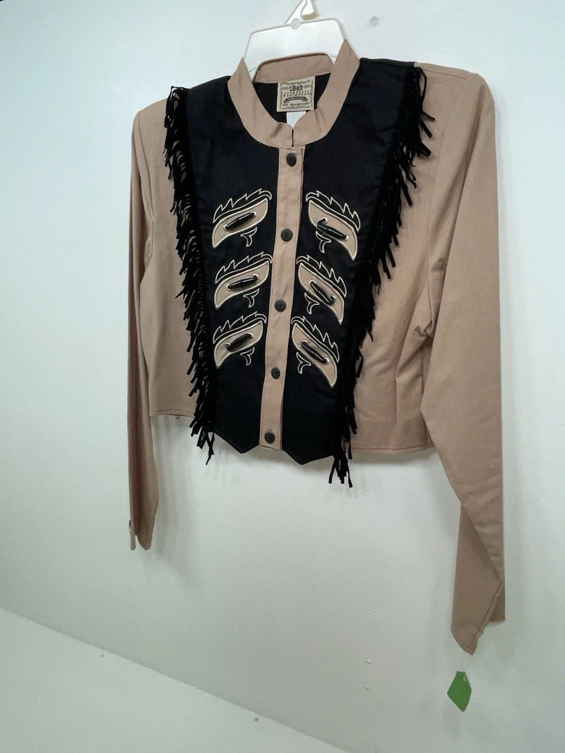 New Women’s Brown With Fringe 1849 Authentic Ranchwear  Button Up 3B-111