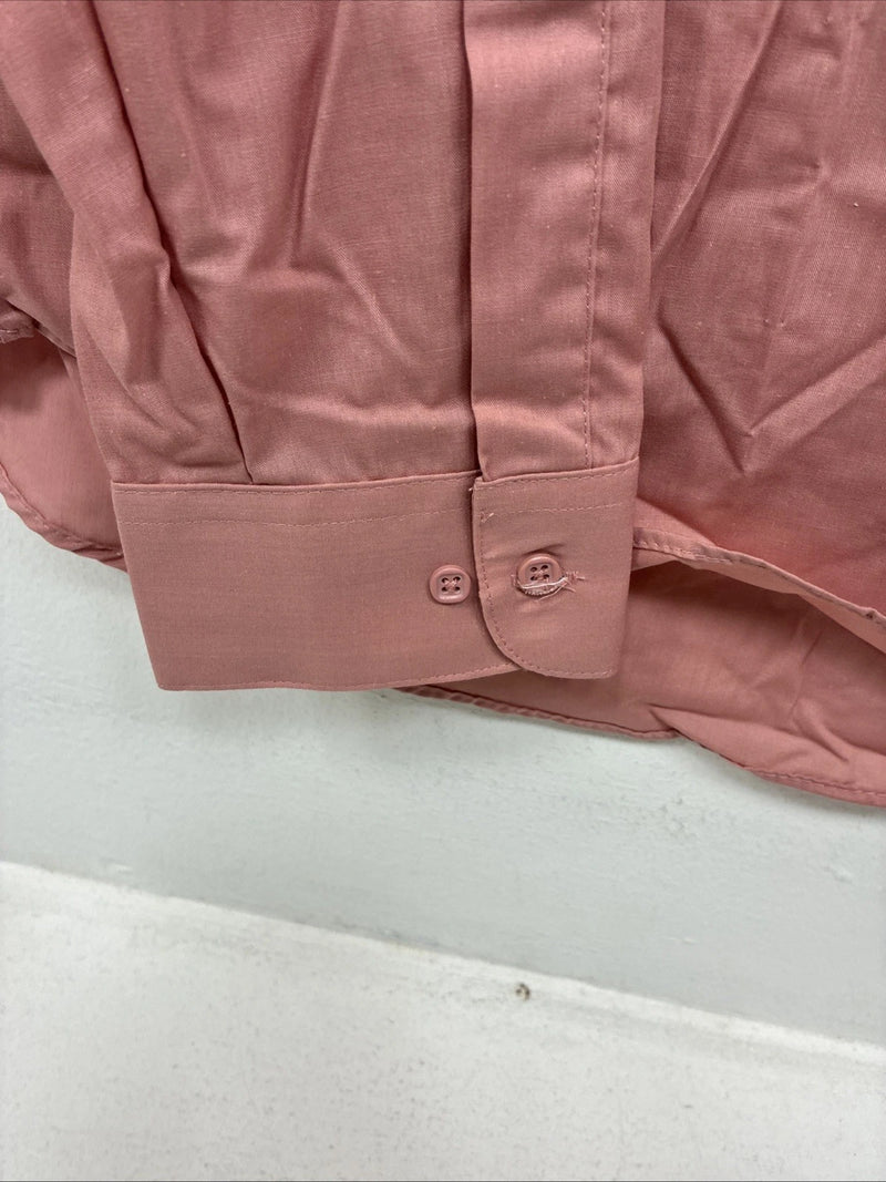 New Wayne Scott Pink Long Sleeve Button Up English Shirt Large MM-45