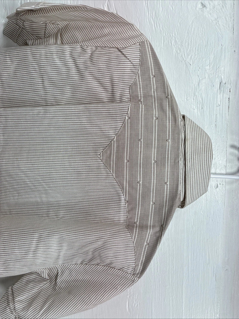 New Men’s Dickson Jenkins Brown stripe Short Sleeve Pearl Snap 14.5 Small AA-97