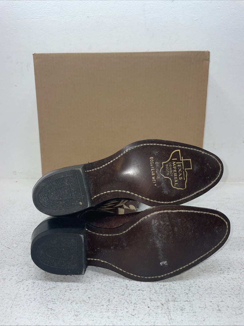 New Youth Brown Texas Brand Cowboy Boots. B 196 5 M. 2-113