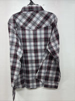 New Women’s Cumberland Purple Plaid Long Sleeve Pearl Snap 1XL GG-23