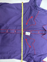 New Women’s White Horse Purple Long Sleeve Pearl Snap Size Large KK-58