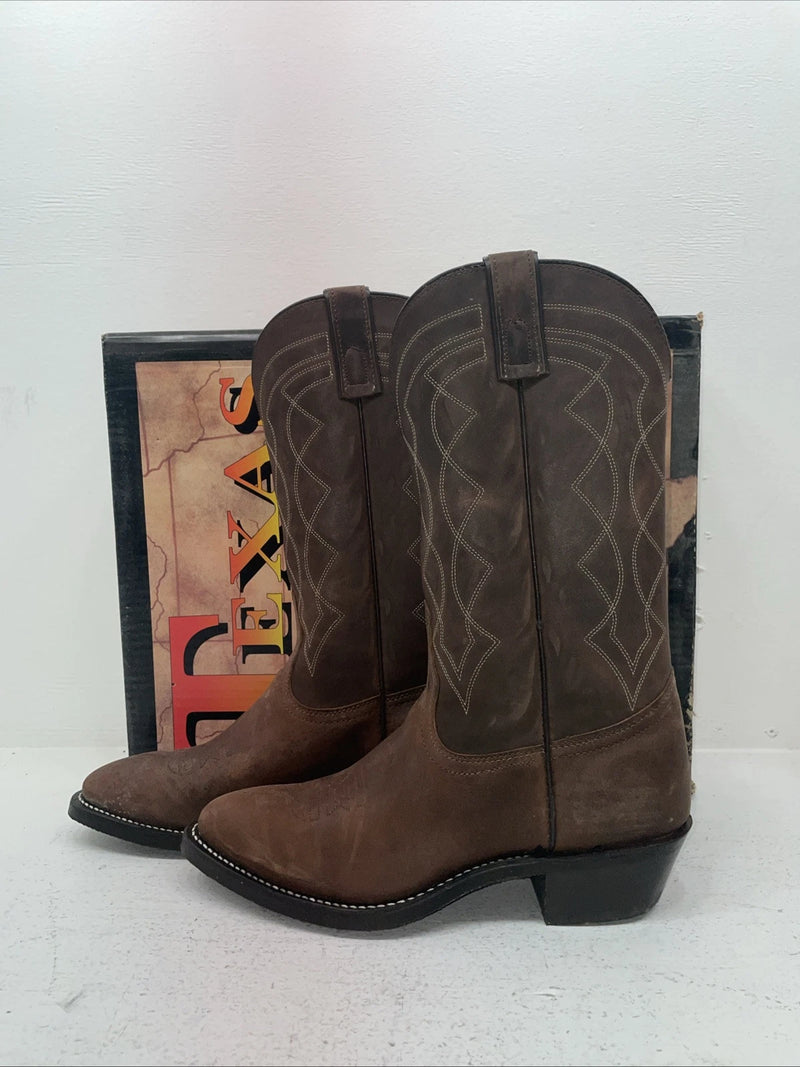 New Men’s Brown Texas Brand Cowboy Boots. 8947 9.5 9 1/2 D. 5-14