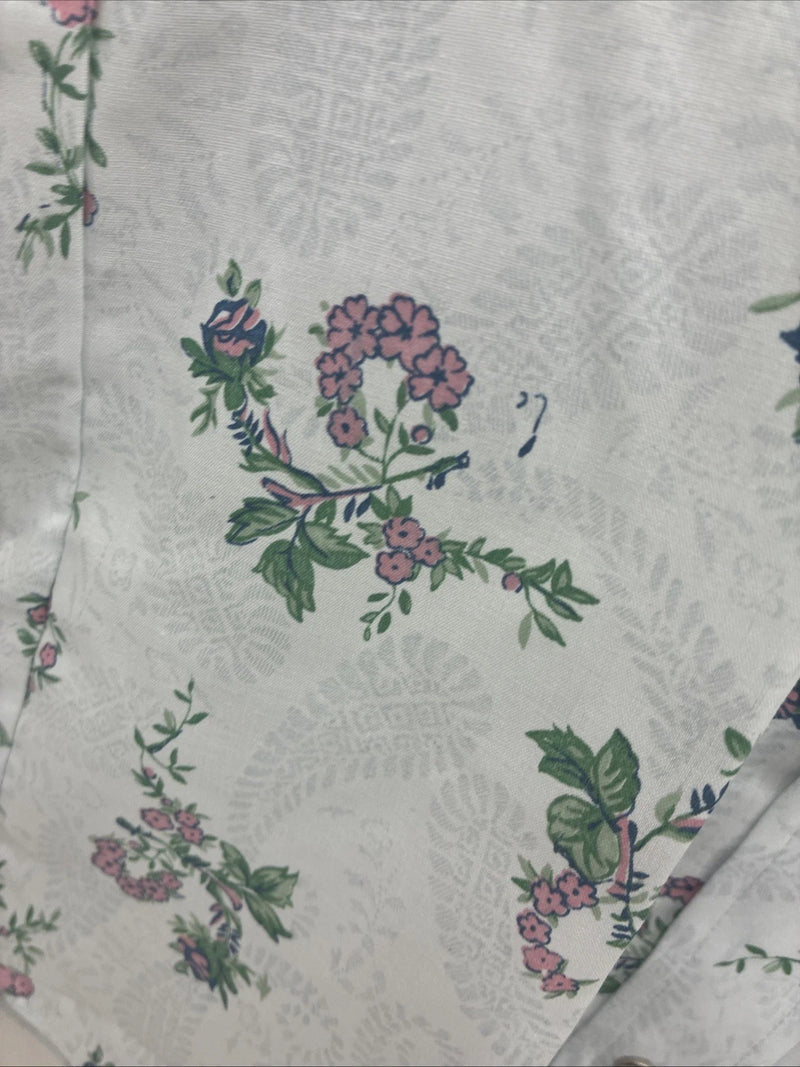 New Men’s Texson Blue Floral Long Sleeve Pearl Snap 14 X 32 Small V-65