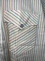New Men’s Multicolor HbarC Ranchwear Short Sleeve Pearl Snap Shirt. 16 L S-14