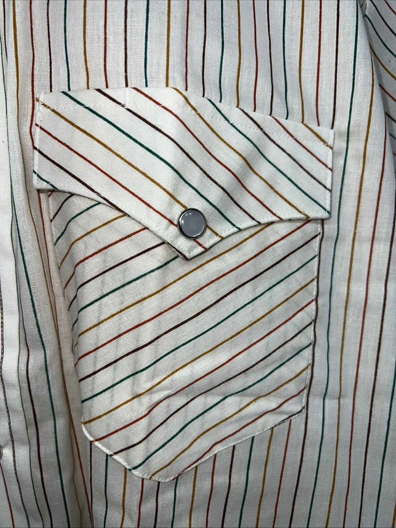 New Men’s Multicolor HbarC Ranchwear Short Sleeve Pearl Snap Shirt. 16 L S-14