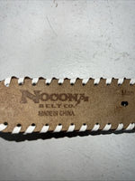 New Geniune Leather Nocona Brown White Belt Large #N3488802 W-9