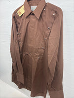 New Men’s H Bar C Brown Long Sleeve Square First Pearl Snap Medium M-60