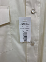 New Men’s White Horse Yellow Bull Design Long Sleeve Pearl Snap Large CC-33