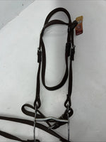 New Tough 1 Brown Nylon Browband Headstall With Bit Split Reins #42-7499 W-33