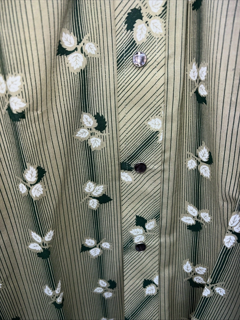 New Men’s Green ELY Plains Long Sleeve Pearl Snap Shirt. 15x34 M S-4