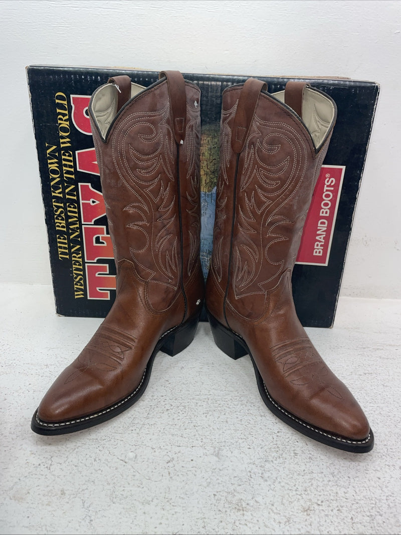 New Men’s Brown Texas Brand Cowboy Boots. 5111 8.5 8 1/2 D. 3-129