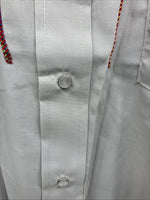 New Men’s Champion Westerns Gray Embroidered Long Sleeve Pearl Snap Large Q-101