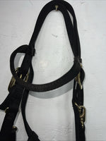 New Fabtron Black Nylon Halter/Bridle Trail Combo With Split Reins #NP54-5 W-43