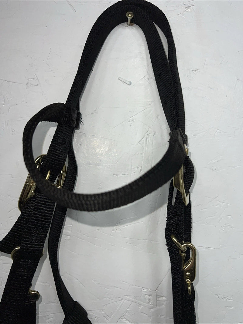 New Fabtron Black Nylon Halter/Bridle Trail Combo With Split Reins #NP54-5 W-43