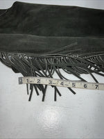 NOS Gray Show Chaps With Fringe Adjustable Waist 36” N-22