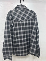 New Girls Cumberland Black plaid Long Sleeve Pearl Snap Size 2XL CC-121