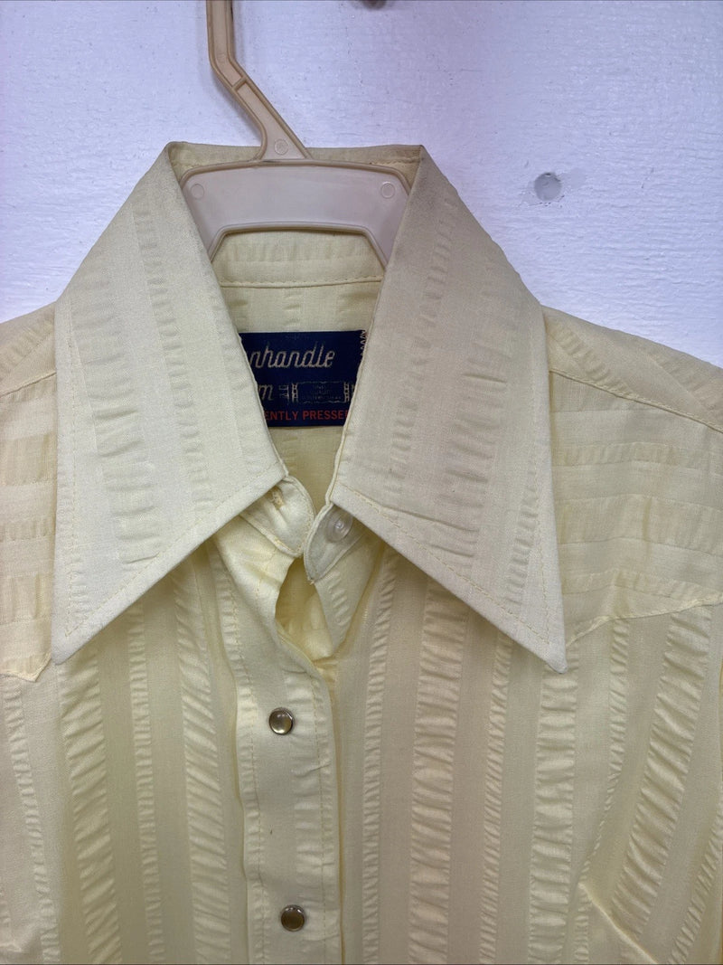 New Girls Panhandle Slim Yellow Long Sleeve Pearl Snap Size 8 DD-123