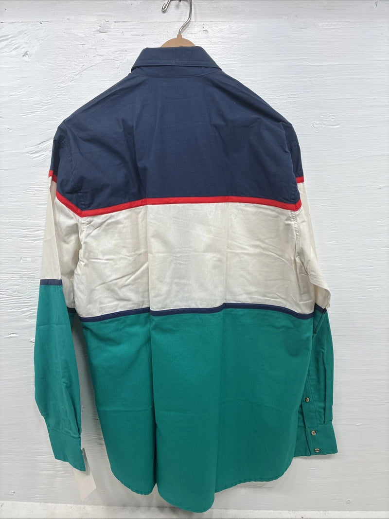 New Men’s San Angelo Multicolor Long Sleeve Button Up Large CC-35