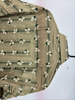 New Women’s ELY Plains Yellow Green Floral Long Sleeve Pearl Snap 16 X 33 II-11