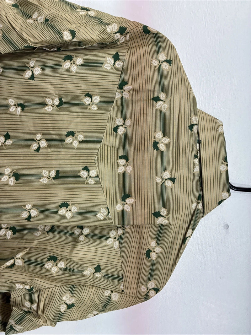 New Women’s ELY Plains Yellow Green Floral Long Sleeve Pearl Snap 16 X 33 II-11