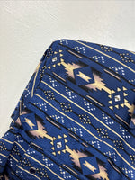 New Women’s Cumberland Blue Design Short Sleeve Pearl Snap Size Large TT-73