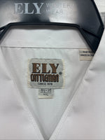New Men’s ELY Cattleman White Long Sleeve Pearl Snap 19.5 2XL F-56