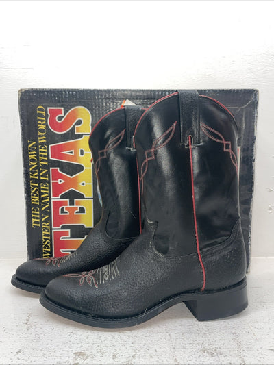 New Men’s Black Texas Brand Cowboy Boots. 5300 10.5 10 1-2 D. 7-46