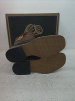 New Youth Brown DBL Barrel Cowboy Boots. 4475202 3.5 3 1/2. 22-77