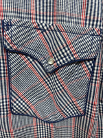 New Men’s Champion Western MultiColor Plaid Long Sleeve Pearl Snap Medium Q-67
