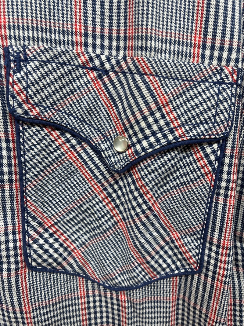 New Men’s Champion Western MultiColor Plaid Long Sleeve Pearl Snap Medium Q-67