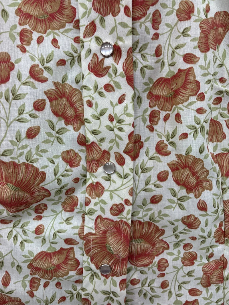 New Women’s Champion Western Floral Long Sleeve Pearl Snap Size 12 MM-46