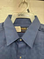 New Men’s Panhandle Slim Blue Checkered Long Sleeve Pearl Snap 17.5 XL T-21