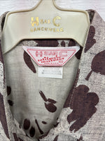 New Men’s H Bar C Brown Design  Long Sleeve Pearl Snap Medium With Belt K-20
