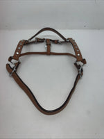 New Light Oil Brown Leather Jewl Bling Full horse Show Halter 3C-17