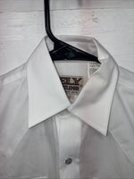 New Kids ELY Cattleman White Long Sleeve Pearl Snap Size 8 DD-51