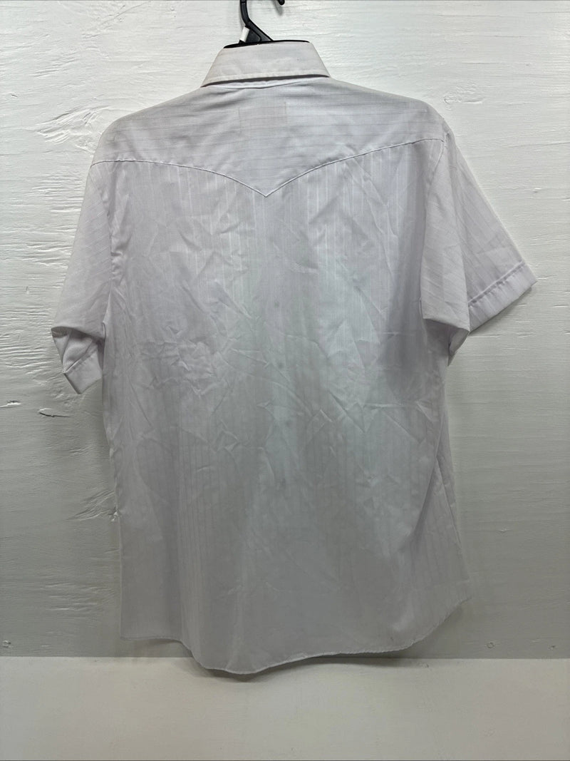 New Men’s Panhandle Slim White Short Sleeve Pearl Snap 16 Large E-70