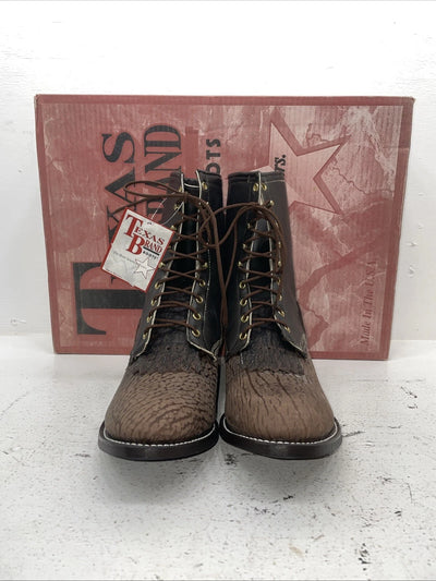 New Men’s Brown Lace Up Texas Brand Cowboy Boots. 36760 12 D. 10-55
