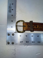 New Brown Genuine Leather Perkies Tooled 20” Belt #601 NN-68