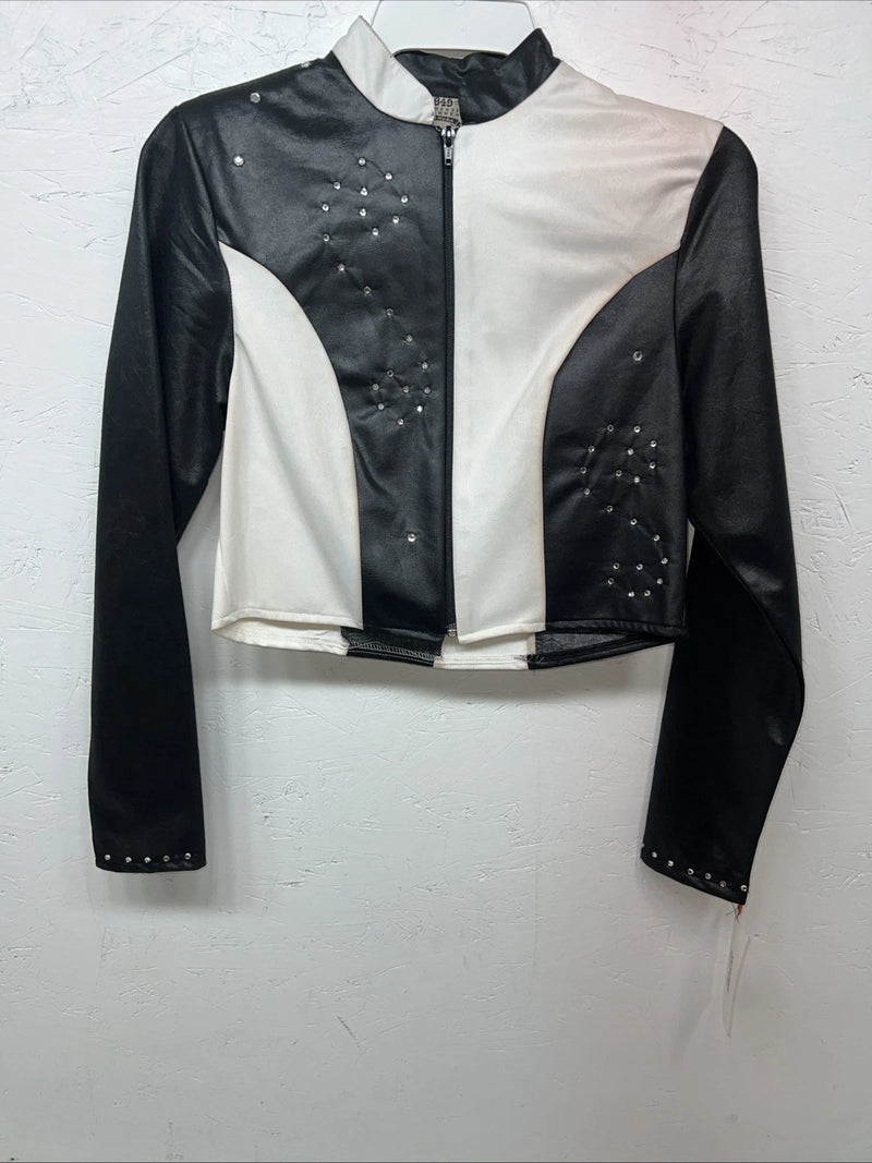 New Women’s 1849 Authentic Ranchwear Black White Short Show Jacket XS WW-12