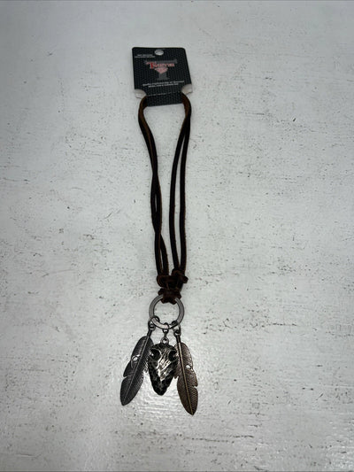 New Women’s Twister Leather Feather Necklace. 32138 A-83