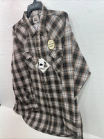 New Men’s ELY Cattleman Tan Long Sleeve Pearl Snap 3XL E-34