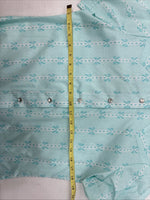 New Women’s H Bar C Blue Bow Short Sleeve Pearl Snap Size 32 LL-56