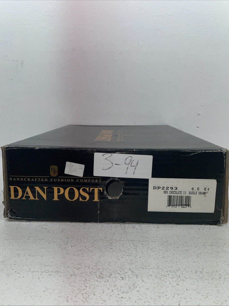 New Men’s Brown Dan Post Cowboy Boots. 2293 8.5 8 1/2 E W. 3-94